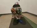 Seattle Ganja Goddess has a public workout at the gym for her ass shower