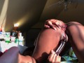 Natural Ebony Plays with her ass