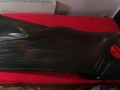 Rubberdoll get in Vacbed with gloves