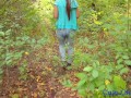 Cum in my panties in a scary forest