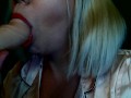 Poppy Daniels Red Lips Sucking on your cock