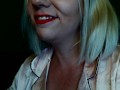 Poppy Daniels Red Lips Sucking on your cock