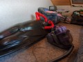 Vakuumbett mit Handschuhen und aufblasbaren Mundknebel