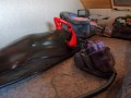 Vakuumbett mit Handschuhen und aufblasbaren Mundknebel