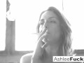 Sexy Ashlee Graham smokes while showing off her natural tits
