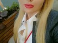 Horny luxury office blonde, lunch at a public cafe, craving showing pussy