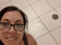 Naughty Girl Pisses In a Drain On The Floor