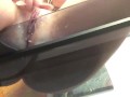 Squirting On A Glass Table THERAWHONEY 