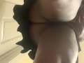 EBONY TEEN HAS UPSKIRT ORGASM