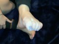 Poppy Daniel Lotioning and massaging her feet for you