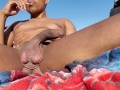 Nude beach relaxing naked with my hard cock out