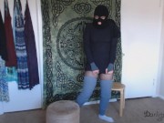 Squirting after getting dressed for my first burglary | hairy pussy