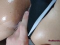 Volleyball college girl makes coach cum so fast on her perfect oiled ass