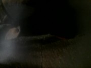 Rubbing clit sitting on couch