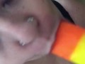 Pride Themed Dildo Blowjob