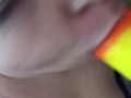 Pride Themed Dildo Blowjob