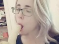 Compilation 18 year old teen sucks a banana, imagining that it is a dick
