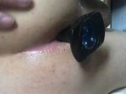 playing with my big black butt plug
