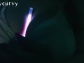 Carlycurvy plays with glow sticks while rubbing big boobs and clit down 