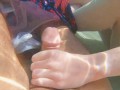 Risky Busy Public Beach Underwater Handjob Cumshot | Curvy Ginger Redhead