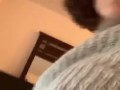 Short Hair Brunette Plays with Tits on Snap