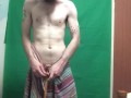 Skinny guy with tattoos using towel after shower | exhibitionist | ASMR |
