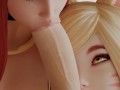 Ahri and Akali KDA Blowjob from League of Legends Animation with Sound