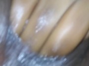 Petite ebony finger fuck until she squirt