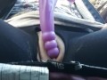 Fucking A Dildo To Orgasm While Driving A Car In Public!