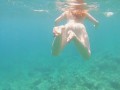 Fast Cum on Big Tits Underwater | Redhead Ginger Teen Naked Swim Handjob