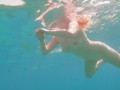Fast Cum on Big Tits Underwater | Redhead Ginger Teen Naked Swim Handjob