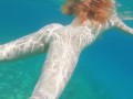 Fast Cum on Big Tits Underwater | Redhead Ginger Teen Naked Swim Handjob
