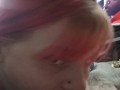 Redhead giving SLOPPY DEEPTHROAT