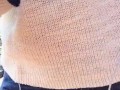 Milkymama walks showing tits in public