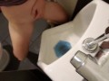 Messy Urinal Pee While On A Tinder Date