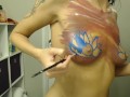 My First Time Body Paiting with Gentle Touch and Romantic Music