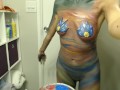 My First Time Body Paiting with Gentle Touch and Romantic Music