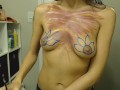 My First Time Body Paiting with Gentle Touch and Romantic Music