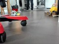 Male shoeplay and stomping stuff at home in Nikes, Vans, blue stiped socks
