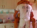 Sweet and hot cunnilingus in the kitchen
