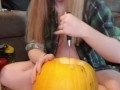 Topless Pumpkin Carving GFE