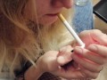 SMOKING, FLASHING AND BLOWING SMOKE IN DICK