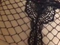 teen cumslut in fishnets tied to the bed 