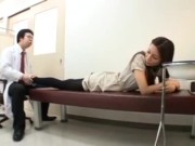 Over The Shoulder Asian Footjob. Who is she?