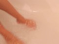 ASMR Playful foot play, splashing, massaging my arches in bath