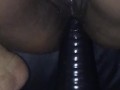 Anal stretching dildo riding at home 