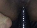 Anal stretching dildo riding at home 