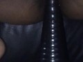 Anal stretching dildo riding at home 