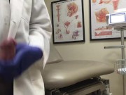 Doctor Relieving Stress In Hospital Exam Room