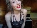 Hot young housewife chores-rubber gloves smoking lingerie STRIPS n kitchen!